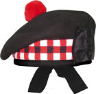 TTT-383. Balmorals Black 100% wool body single piece body construction White/Red/Black 100% wool dicing band silky lining