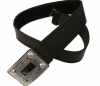 TTT-901. Kilt Belt, GRAIN LEATHER AND THE BUCKLE IS SILVER COLORED WITH A CELTIC DESIGN AROUND THE POLISHED CENTER