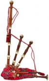 TTT-03. Bagpipe Full size , Tartan cover Antique Design in rose wood, Brass ferrules, Sole & in rose color.