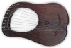 TTT-665. Leera harp made of well eaged dark Sheesham/Rosewood, lacquered finish, equipped with 10 nylon/wire strings complete with carrying case and Tuning Key.